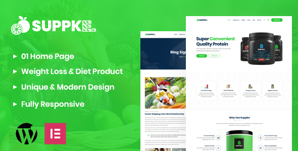 Download Suppke – Health Supplement WordPress Theme Nulled 