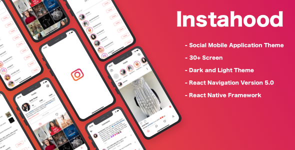 Download Instahood Social App Theme (Instagram clone) React Native Nulled 