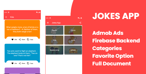 Download Jokes App with Admob and Firebase Backend Nulled 