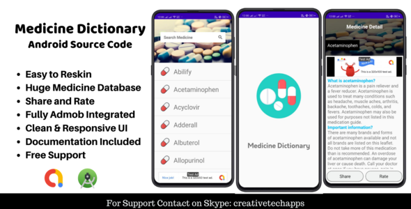 Download Drug Dictionary –  Android App Nulled 
