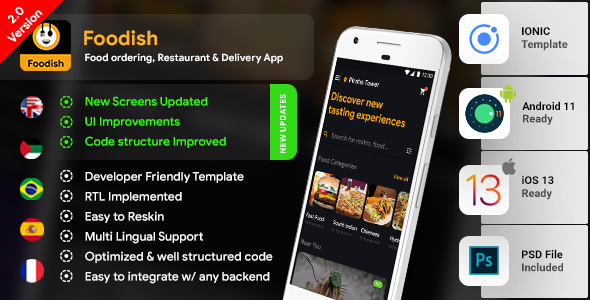 Download Food Ordering App | Food Delivery App | 3 Apps | Android + iOS App Template | IONIC 5 | Foodish Nulled 
