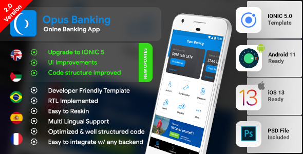 [Download] Online Banking Android App + Online Banking iOS App Template| Bank App| Opus Banking|IONIC 5 Nulled 