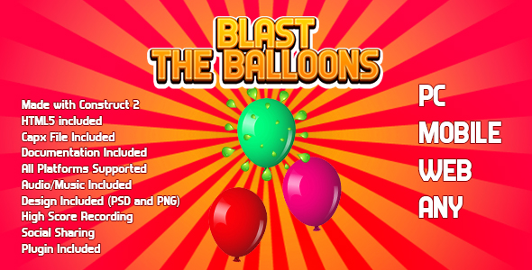 Download Blast The Balloons (CAPX and HTML5) Nulled 