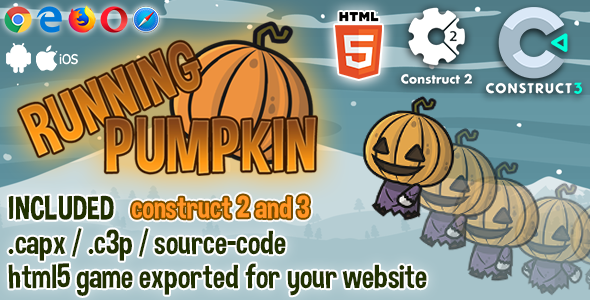 Download Running Pumpkin HTML5 Game – Construct2 & 3 Source-code Nulled 