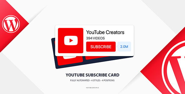 Download YouTube Subscribe Card for WordPress Nulled 