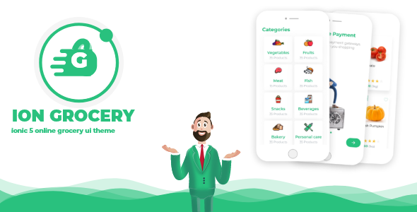 Download Ion Grocery – Ionic 5 Online Grocery App UI Theme Nulled 