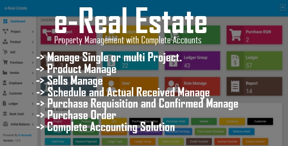 Download e-Real Estate – Property Management with Complete Accounts Nulled 
