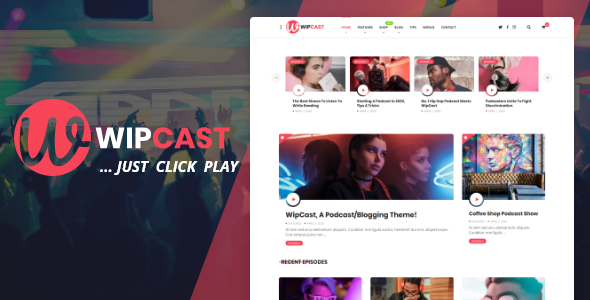 Download WipCast – A Podcast / Blogging WordPress Theme Nulled 