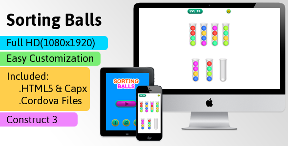 Download Sorting Balls – HTML5 Game (Construct 2 | Construct 3 | Capx | C3p) – Puzzle Game Str8face Nulled 