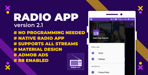 Download Radio App | Native Android Radio App with AdMob & Facebook Ads Nulled 