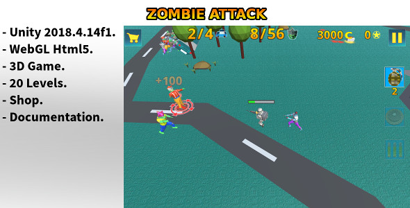 Download Zombie Attack – Html5 Unity Game Nulled 