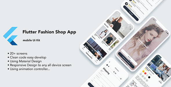 Download Flutter Fashion Shop App – UI KIT Nulled 
