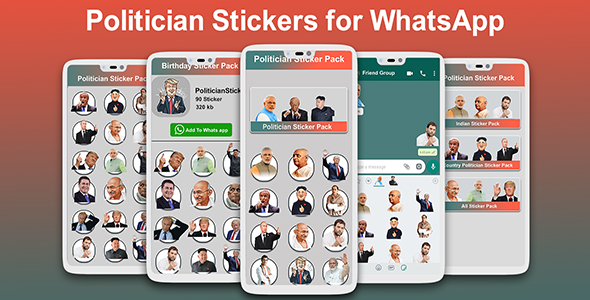Download Politician stickers for WhatsApp 2020 | Free WAStickers – Android App + Admob + Facebook Nulled 