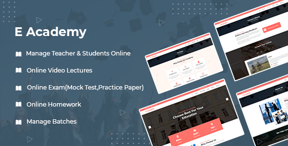Download E- Academy – Online Class and Course Management System Nulled 