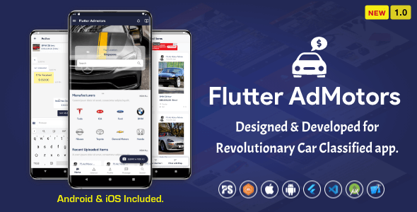 Download Flutter AdMotors For Car Classified BuySell iOS and Android App with Chat ( 1.0 ) Nulled 