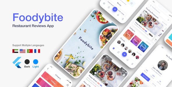 Download Flutter Foodybite: Restaurant reviews app Nulled 
