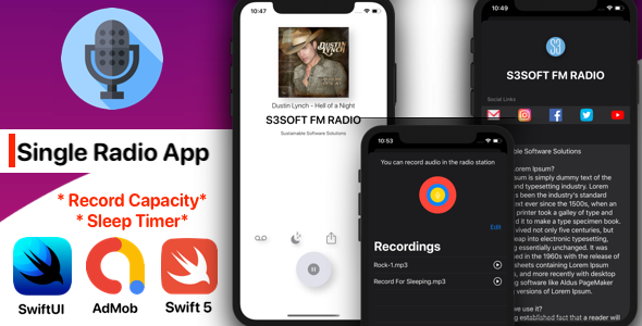 Download Single Full Radio App (iOS, Swift, SwiftUI, Radio Station, Internet FM Radio) Nulled 