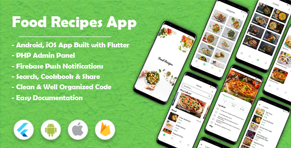 Download Food Recipes Flutter App (Android & iOS) Nulled 