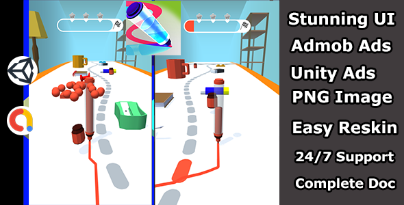Download Pen run game Arcade Unity game source code(Admob and Unity ads) Nulled 