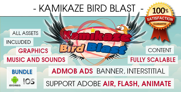 Download Kamikaze Bird Blast With Ads – Bundle [ 2020 Edition ] Nulled 