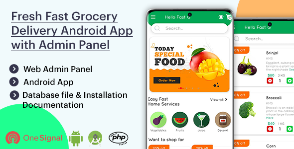 Download Fresh Fast Grocery Delivery Native Android App with Interactive Admin Panel v1.2 Nulled 