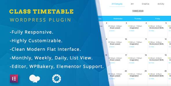 Download Class Timetable – Responsive Schedule For WordPress Nulled 