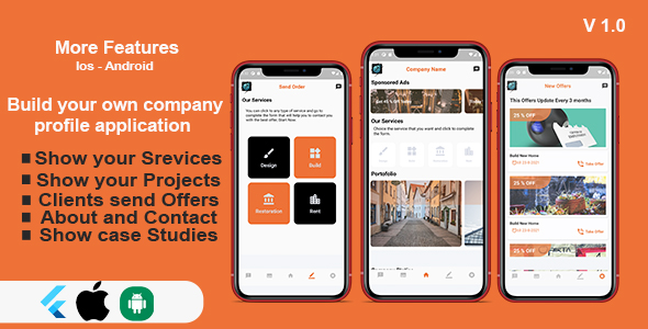 Download Flutter Company Profile Application – IOS and Android Nulled 