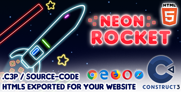 Download Neon Rocket – HTML5 Construct 3 Game with Source-code Nulled 