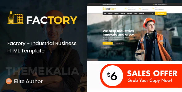 Download Factory – Industrial Business HTML Template Nulled 