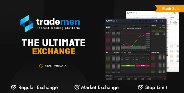Download Trademen – Ultimate Exchange, Live Trading, Tradingview, banking, kyc, market exchange Nulled 