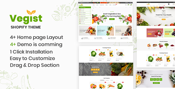 Download Vegist – The  Vegetables & Organic Food eCommerce Shopify Theme Nulled 