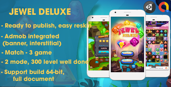 Download Jewel Deluxe – Unity Complete Project (Android + iOS + AdMob) Nulled 