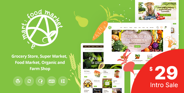 Download A-Mart – Organic Products Shop WordPress Theme Nulled 