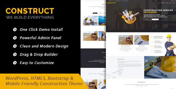 Download Construct – WordPress Theme for Construction Business Nulled 
