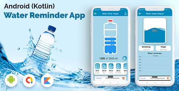 Download Android (kotlin) Drink Water Reminder App Nulled 