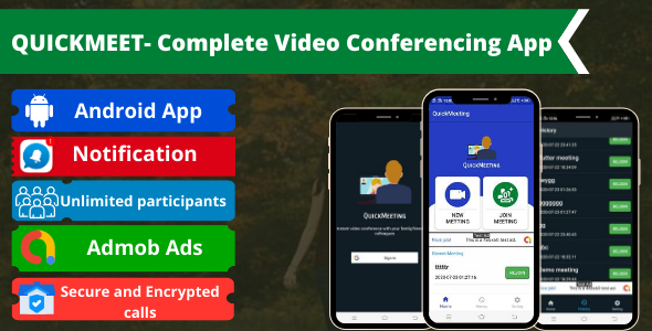 Download QuickMeet – A Complete Video Conferencing Android App with Admob & Push Notification Nulled 