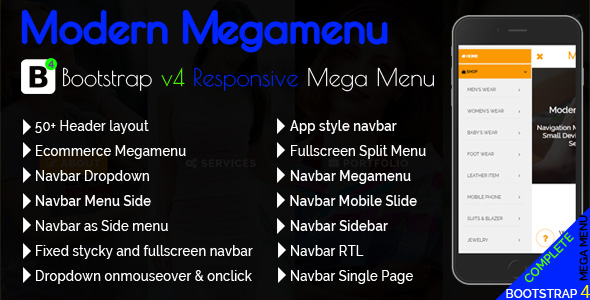 Download Modern Megamenu – Bootstrap 4 Responsive Mega Menu Nulled 