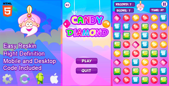 Download Candy Diamond – HTML5 and Mobile .capx Nulled 