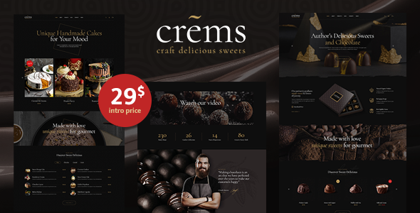Download Crems – Sweets & Pastry WordPress Theme Nulled 