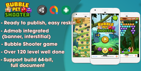 Download Bubble Shooter Pet – Unity Complete Project (Android + iOS + AdMob) Nulled 