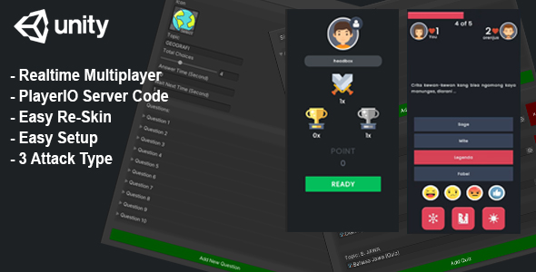 Download (Unity) Trivia Quiz Realtime Multiplayer + Server Code – Player.IO Nulled 
