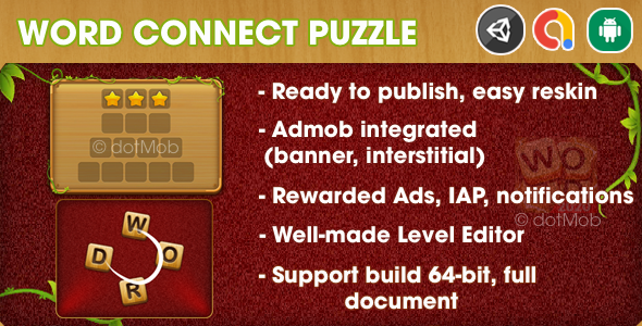 Nulled Word Connect Puzzle – Unity Template Project (Android + iOS + AdMob + Notification) free download
