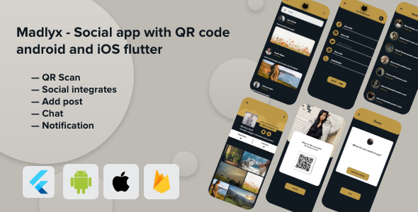 Download Madlyx – Social app with QR code android and iOS flutter Nulled 