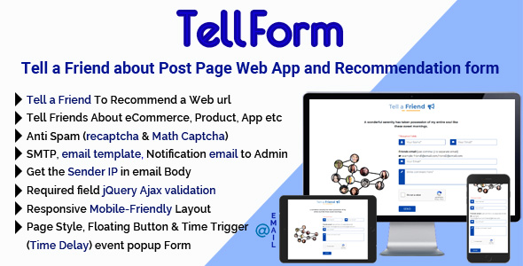 Download TellForm – Tell a Friend about Post Page Web App and Recommendation Form Nulled 