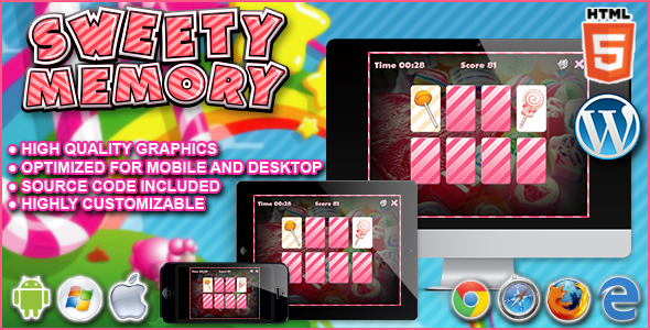 Download Sweety Memory – HTML5 Puzzle Game Nulled 