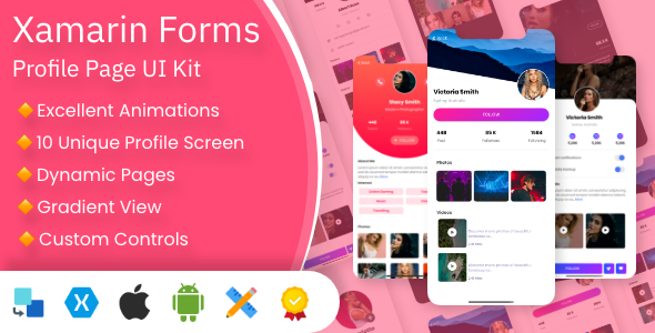 Download Profile Pages UI Kit | Xamarin Forms Nulled 