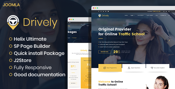 Download Drively – Driving School Joomla Template | Drivers Nulled 