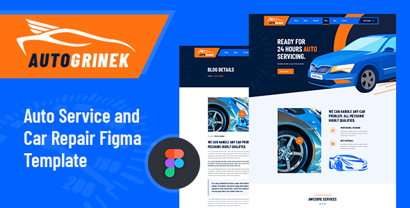 Download Autogrinek – Auto Service and Car Repair Figma Template Nulled 
