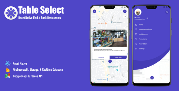 Download Table Select | React Native Find & Book Restaurants Nulled 
