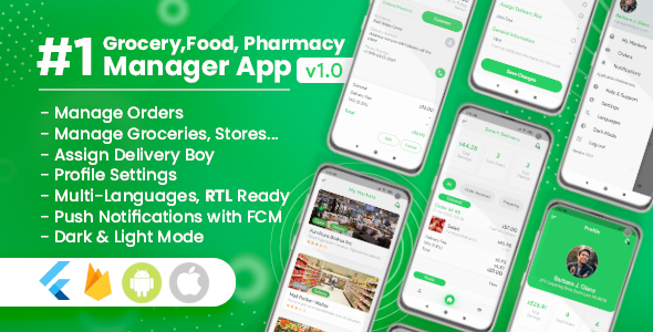 Download Owner / Vendor for Groceries, Foods, Pharmacies, Stores Flutter App Nulled 